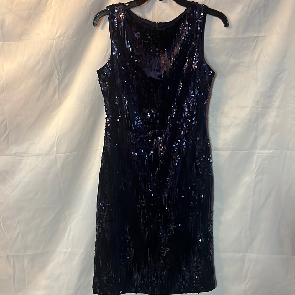 Jackie Jon NY Blue Velvet & Sequin Dress Size 4